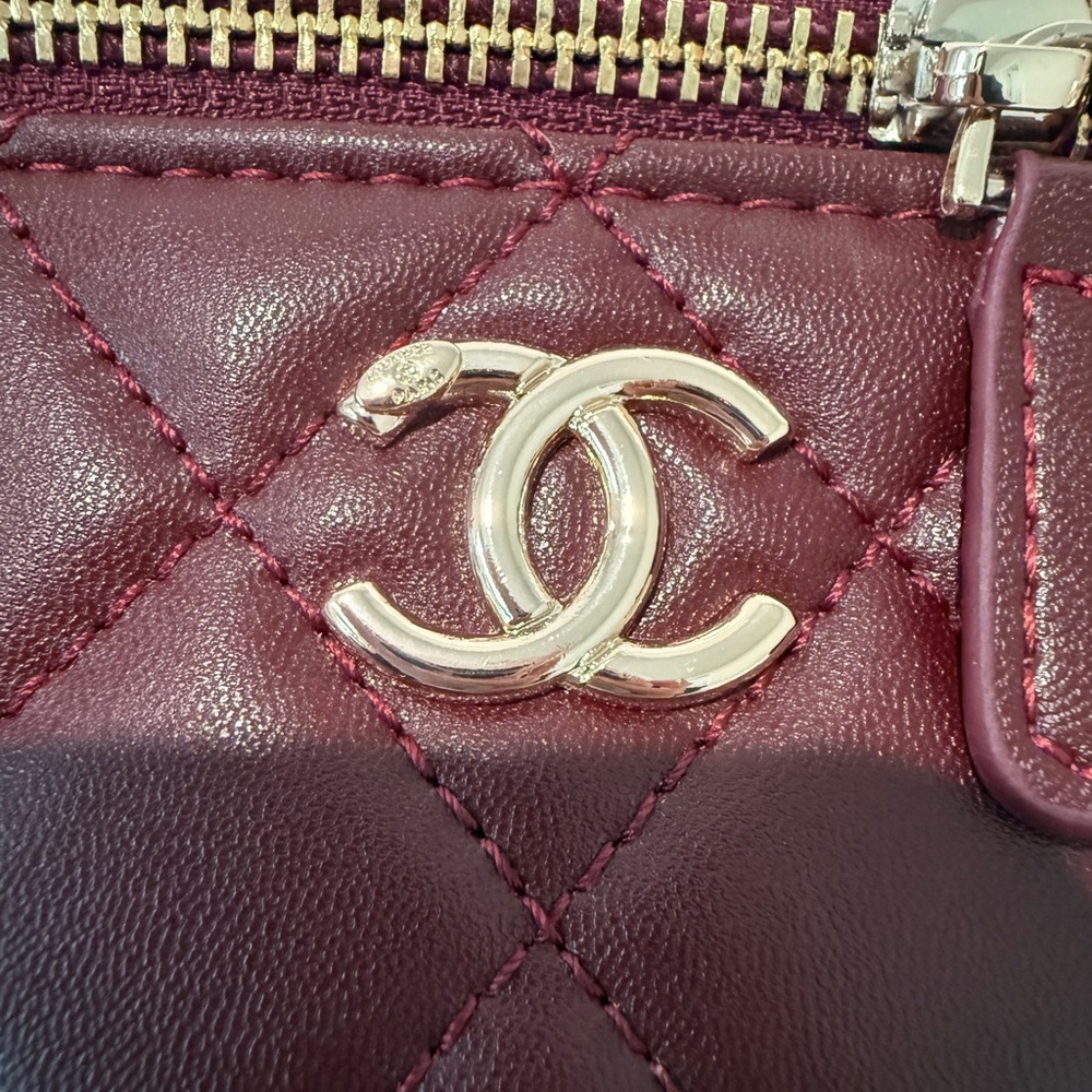 Chanel Dark Burgundy Leather Vanity Crossbody Bag - Picture 5 of 8